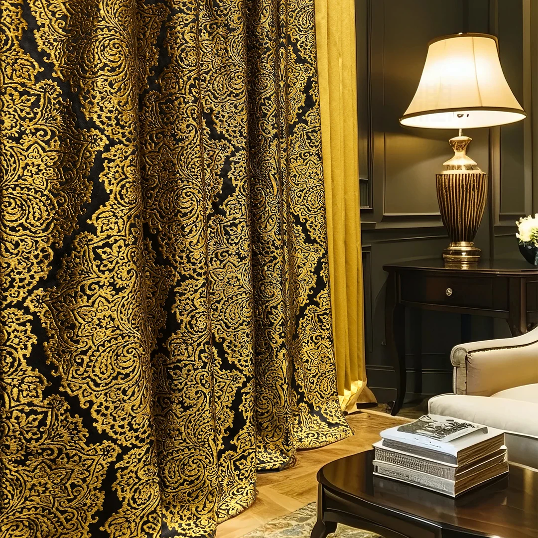 法式奢华高级感刺绣高级质感高端窗帘新款欧式别墅客厅卧室全遮光