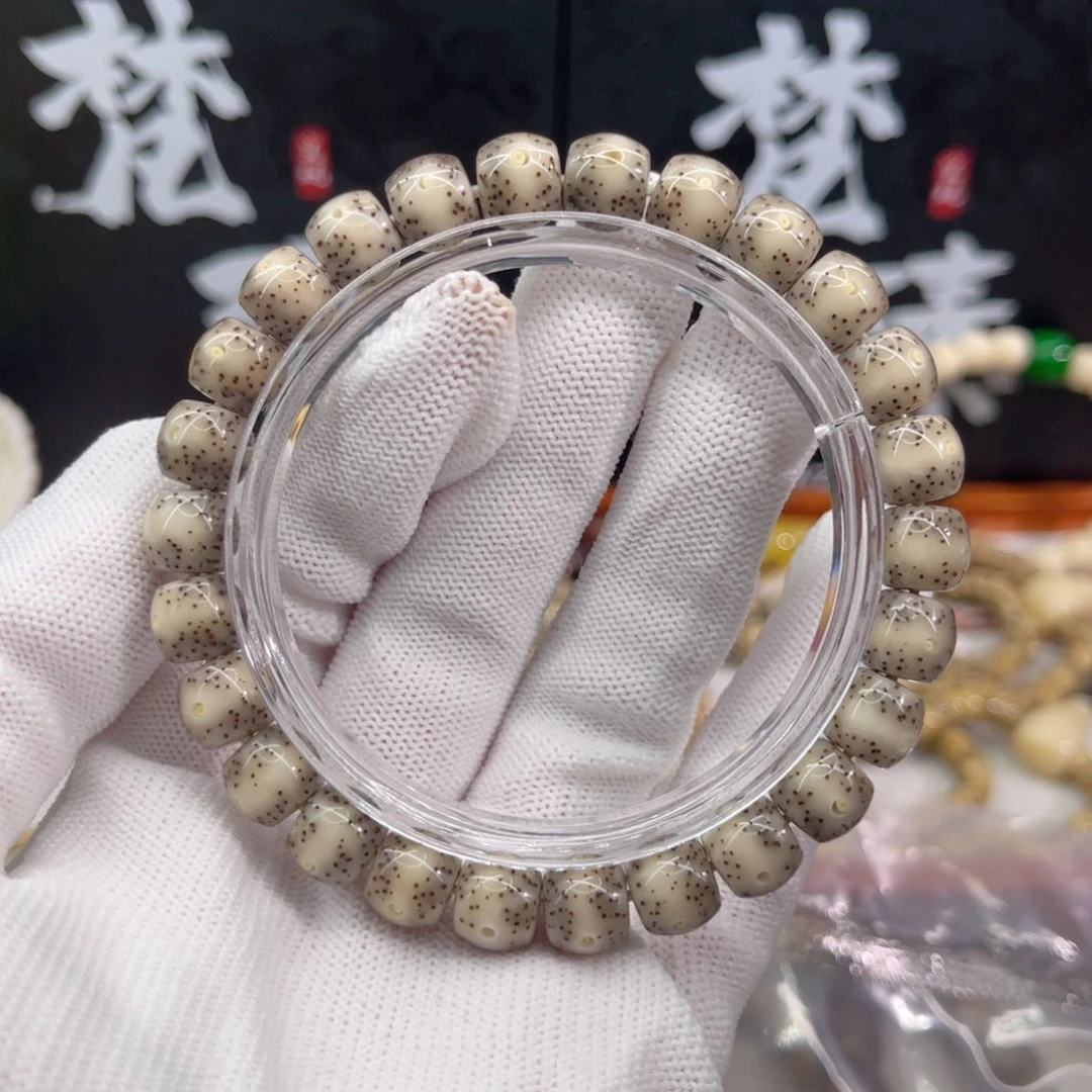 ****#星月菩提手串石玉灰冰一线天9×8同枝正月高抛