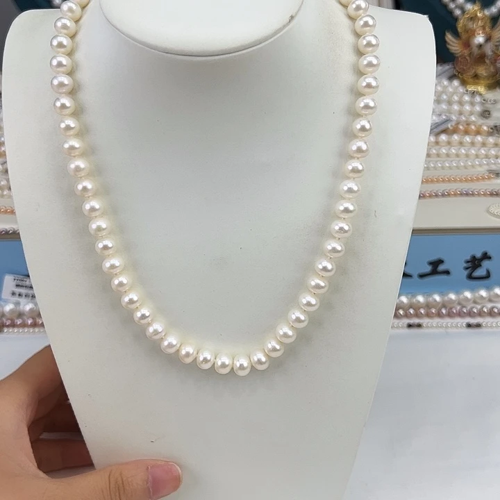 淡水珍珠银S925镶嵌颈饰➕7.8