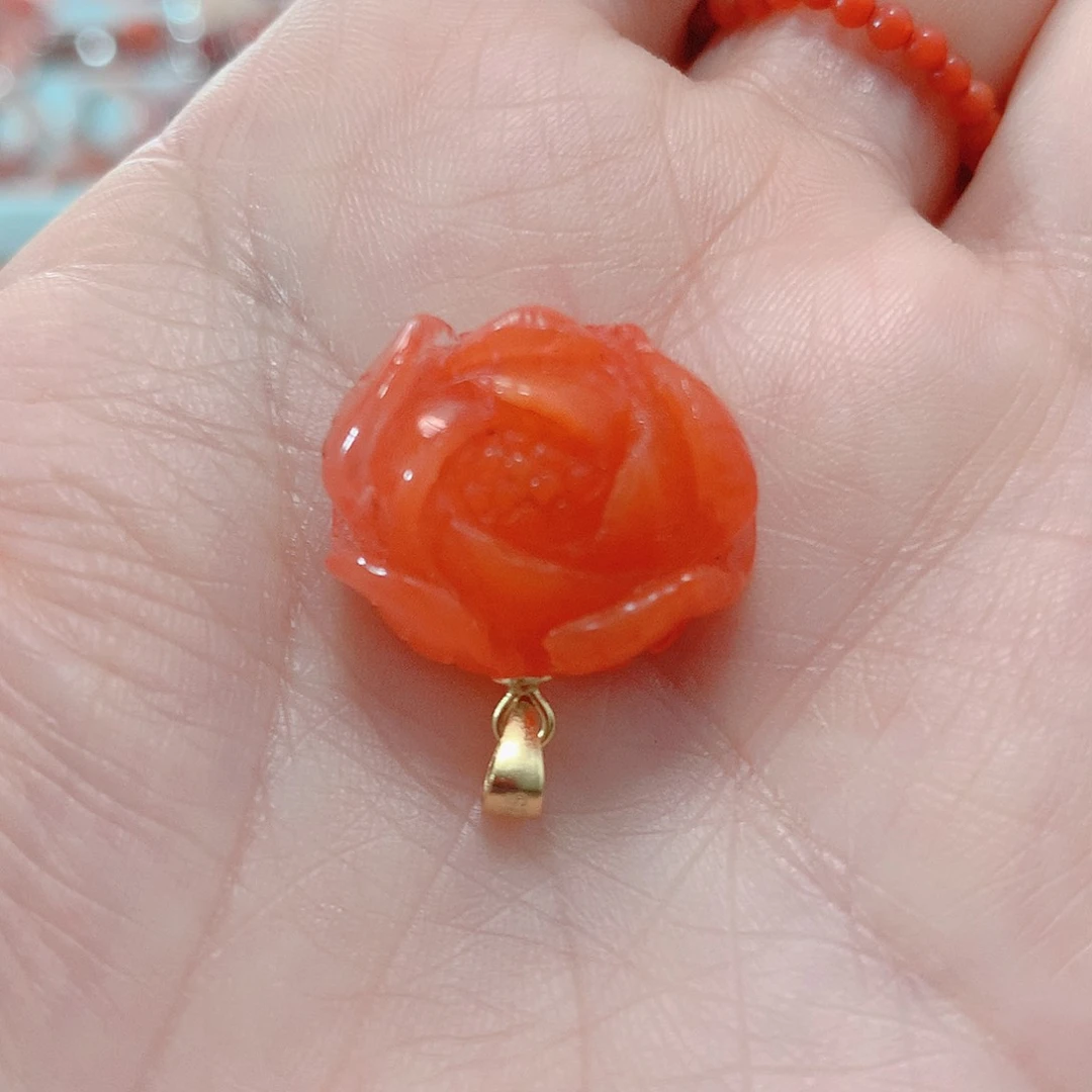 南红玛瑙吊坠(不含链)银S925镶嵌