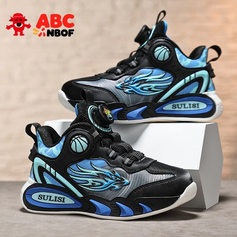 ABC NBOF童鞋男童运动鞋秋冬季新款皮面防水男孩子防滑儿童篮球鞋