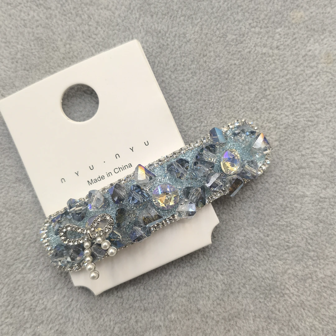 E762蓝色闪闪蝴蝶结掰掰夹