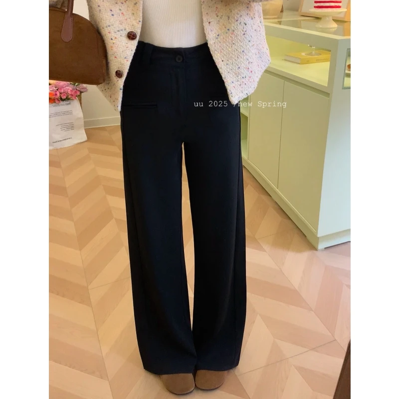 腿粗的神｜春季高腰窄版西装裤女小个子高腰显瘦垂感休闲弧裤