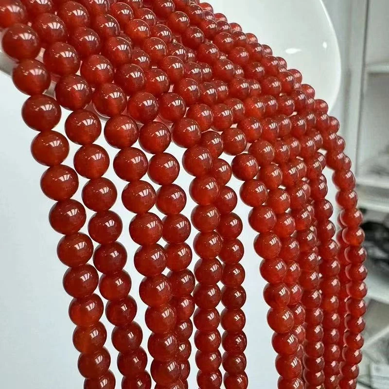 天然红玛瑙散珠DIY饰品