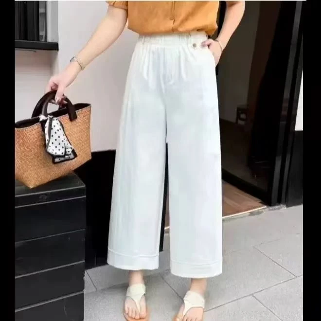 【靓衣园】时尚洋气花苞窄版直筒裤（8199）