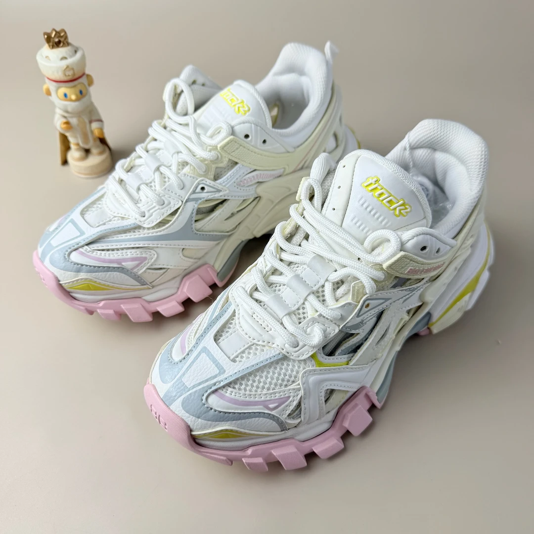99新 Balenciaga/巴黎世家 糖果白粉Track系带休闲鞋35码 YLP3709