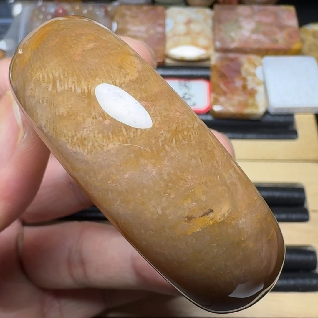 硅化玉纯天然色有机玉石未镶嵌53圈口