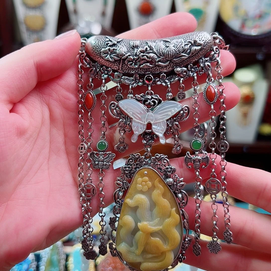 翡翠银S925镶嵌吊坠(不含链)吊坠