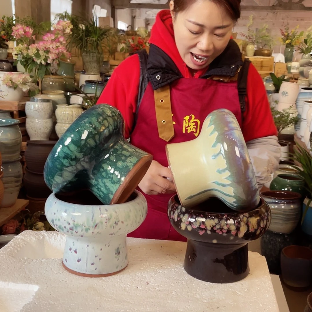 紫砂花盆高度12口径13