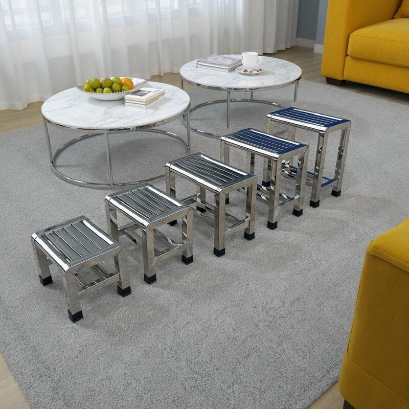 不锈钢矮凳浴室摘菜凳不锈钢加厚家用浴室防滑防水老年人方板凳子