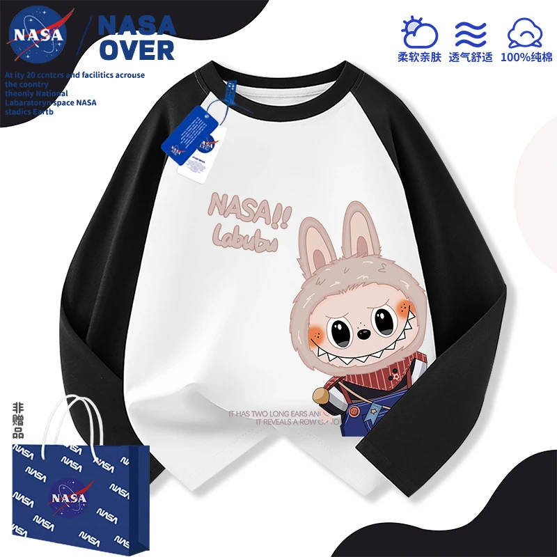 现货可爱卡通拉布布儿童纯棉插肩长袖恤春秋季女童长以纯童装