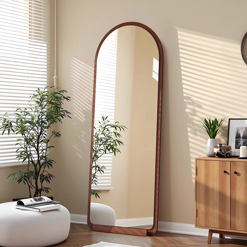 中古风全身镜子落地式试衣镜女生房间穿衣镜子家用推荐实木大镜子