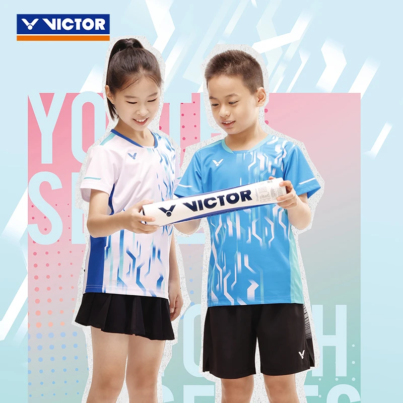 VICTOR/威克多 羽毛球服青少系列针织儿童运动短袖T恤 T-52015
