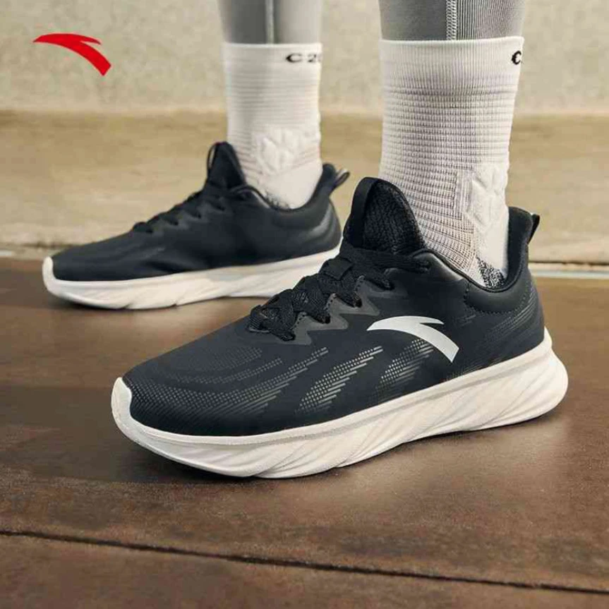 安踏舒适跑丨皮面防泼水专用男女款软底跑鞋轻便慢跑鞋健步运动鞋