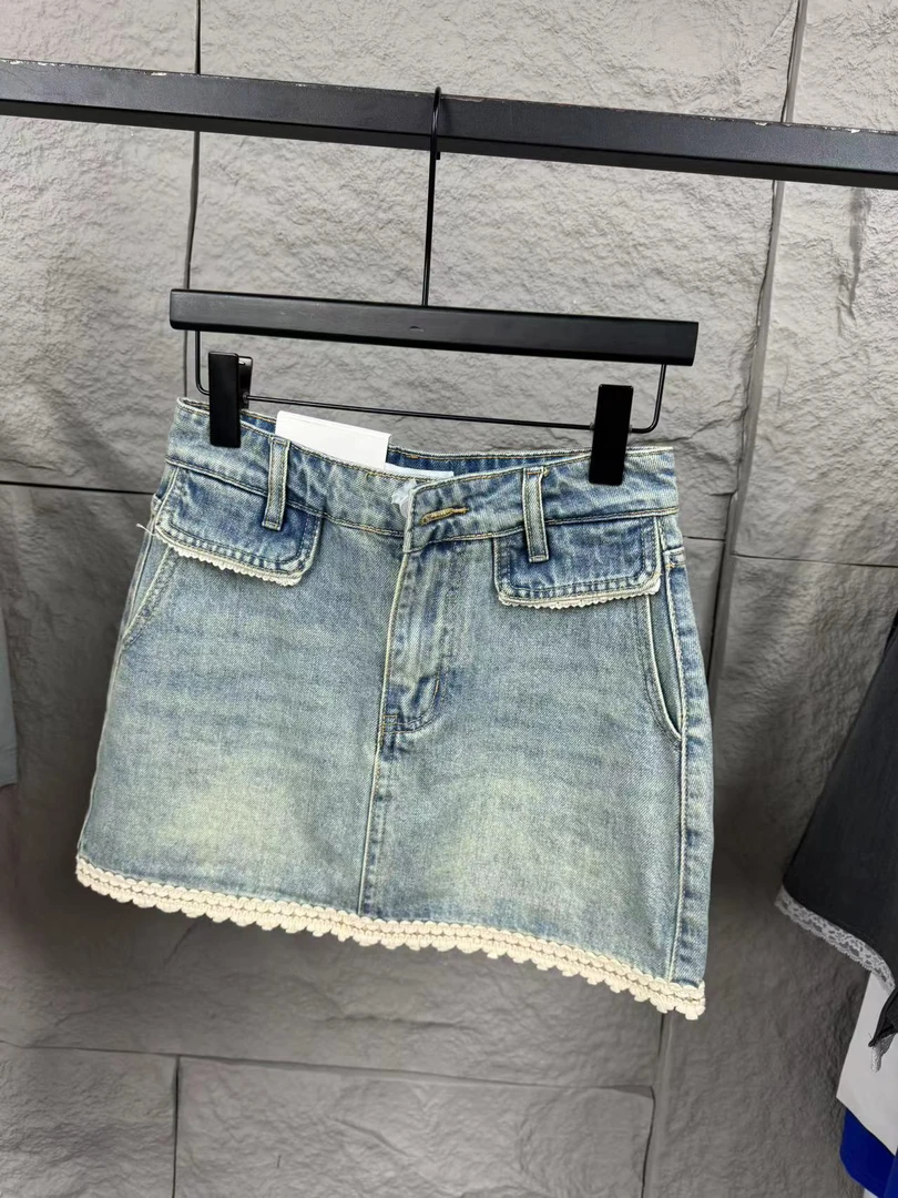 ［甜酷牛仔］高腰显瘦夏季洋气百搭A字牛仔半身裙