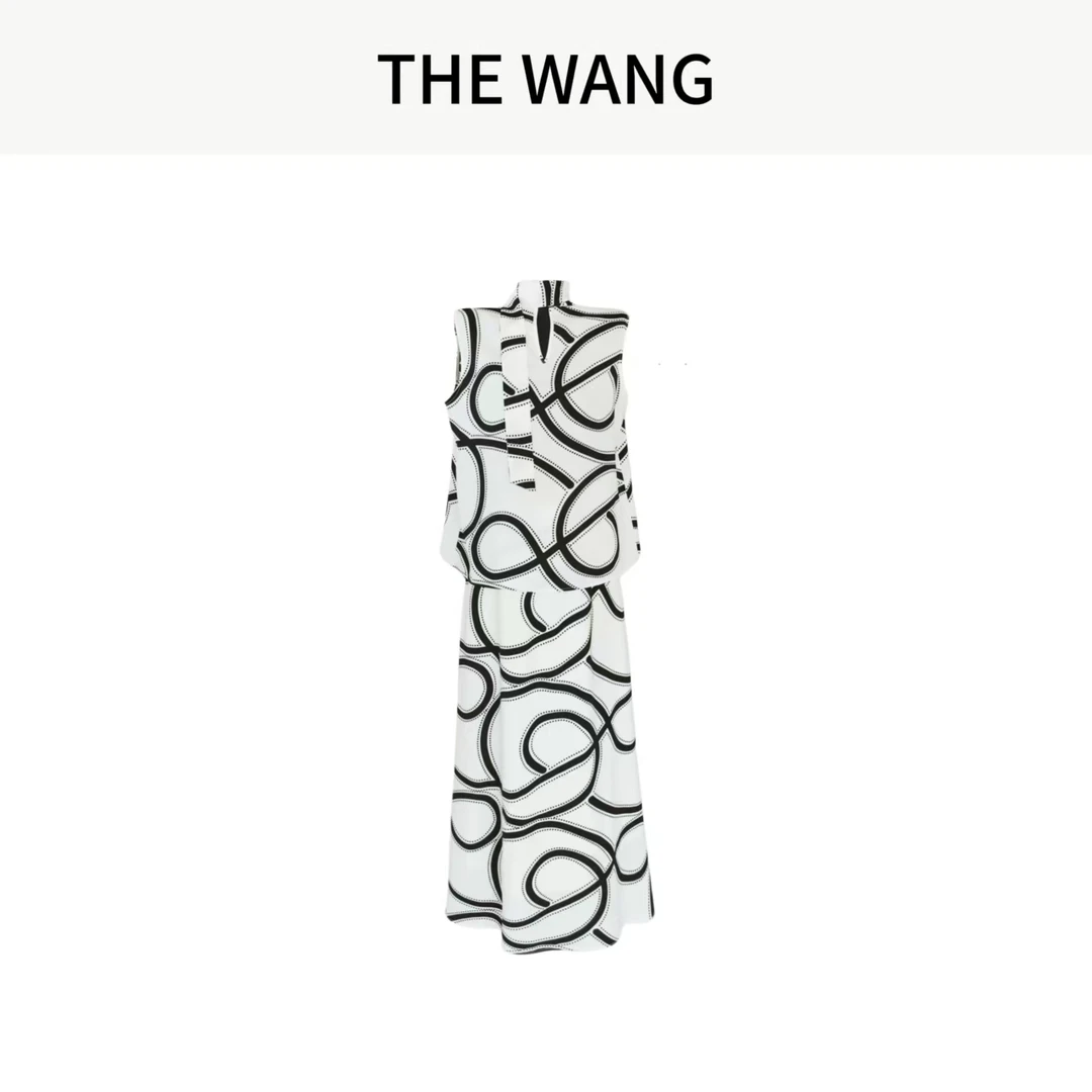 THE WANG 仲夏之夜 极简清爽印花无袖三件套套装