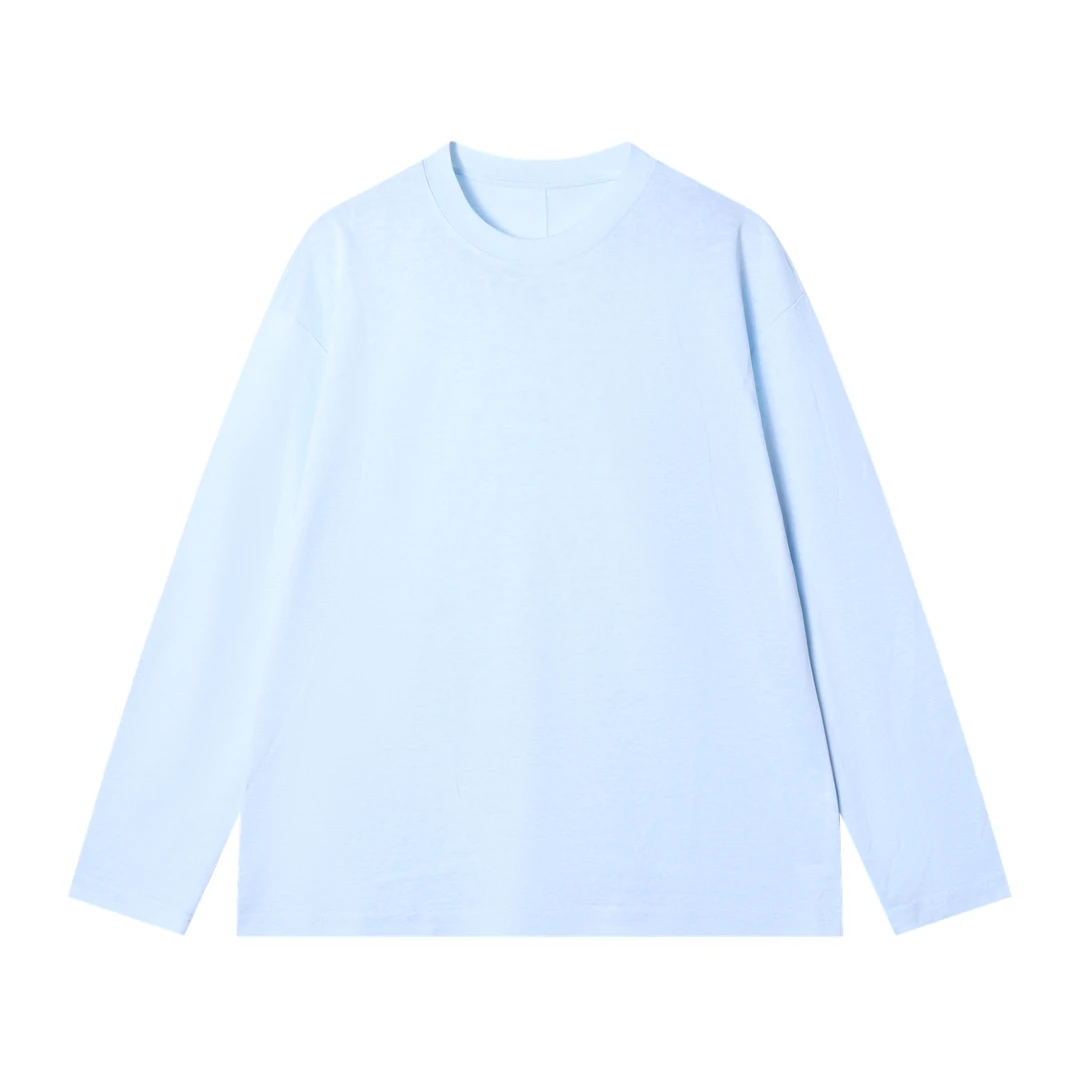 夏季高级感新款好像简约小清新圆领长袖T恤百搭简约休闲套头上衣