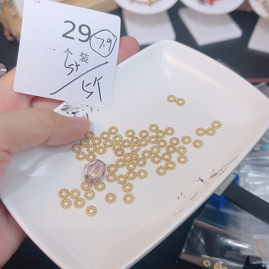 紫晶珠宝半成品银S925镀金镶嵌29