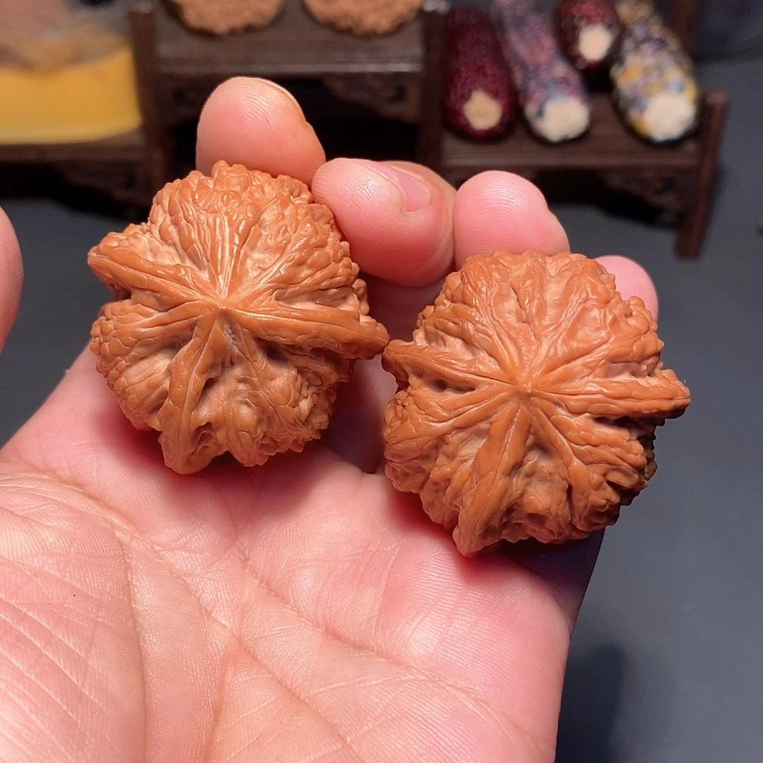 吊坠文玩核桃44尺，全品平谷凹底丁字三棱