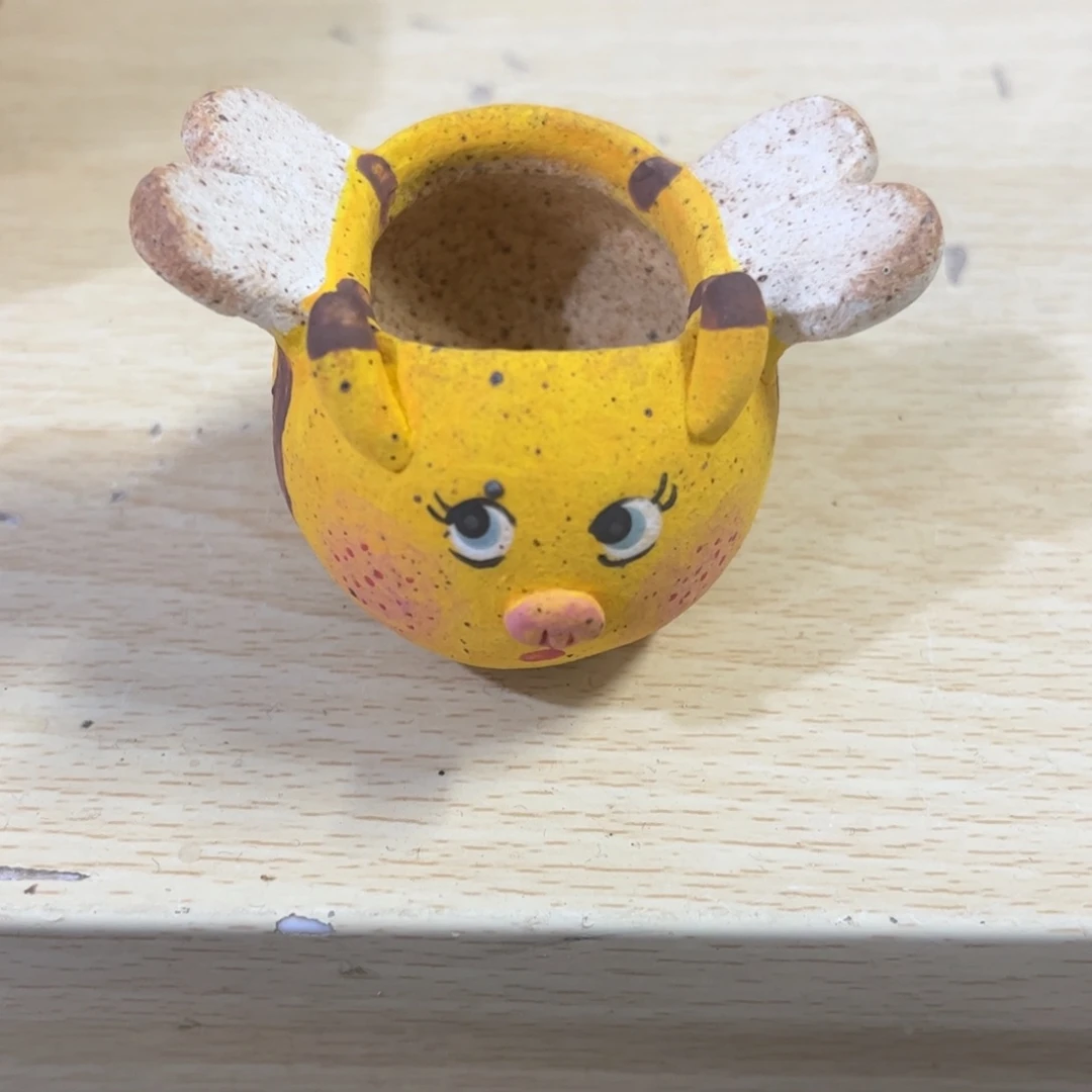 泥塑古镇炻陶花盆