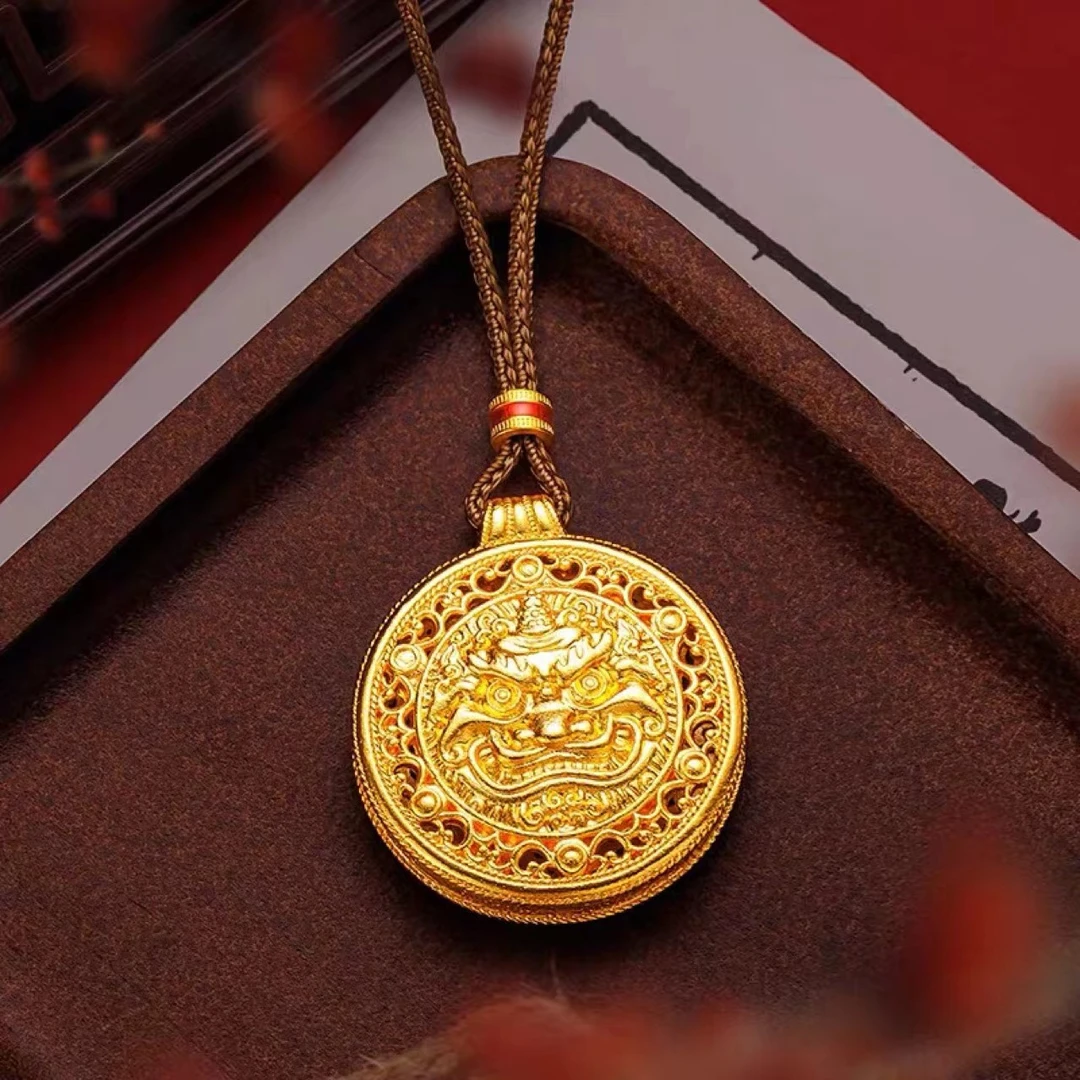 【黄财神】孟加拉赤金金豆豆炉内锻打【小独角兽罗盘】可佩戴