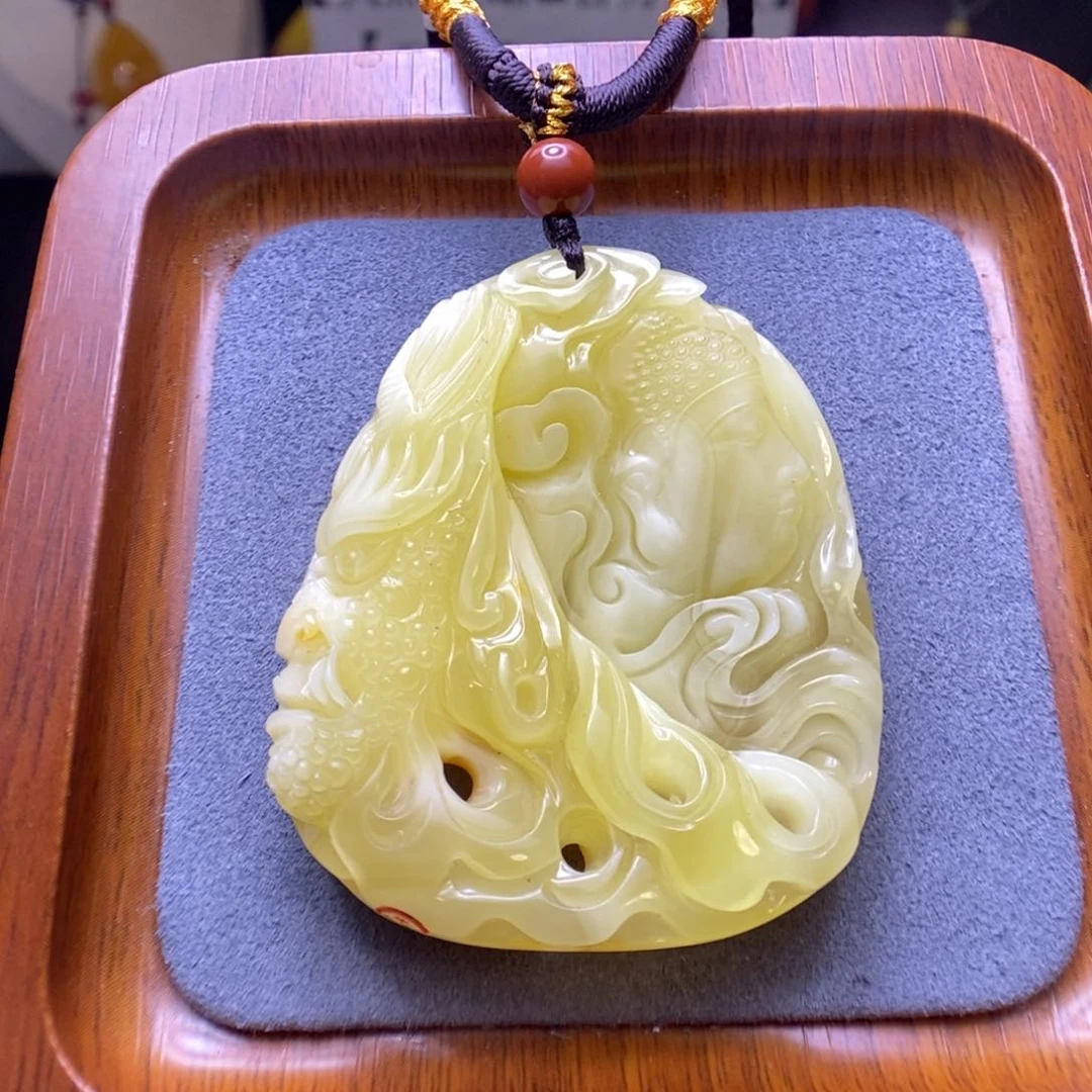 蜜蜡颈饰未镶嵌牛***学郎