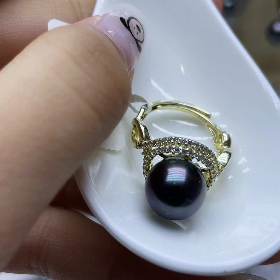 海水珍珠戒指银S925镶嵌