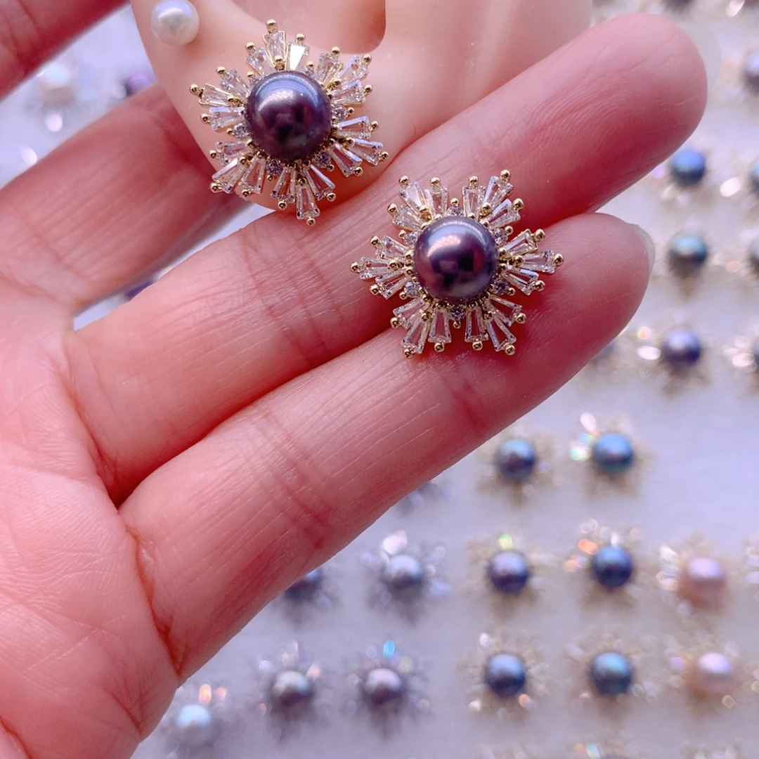 合金耳饰淡水珍珠