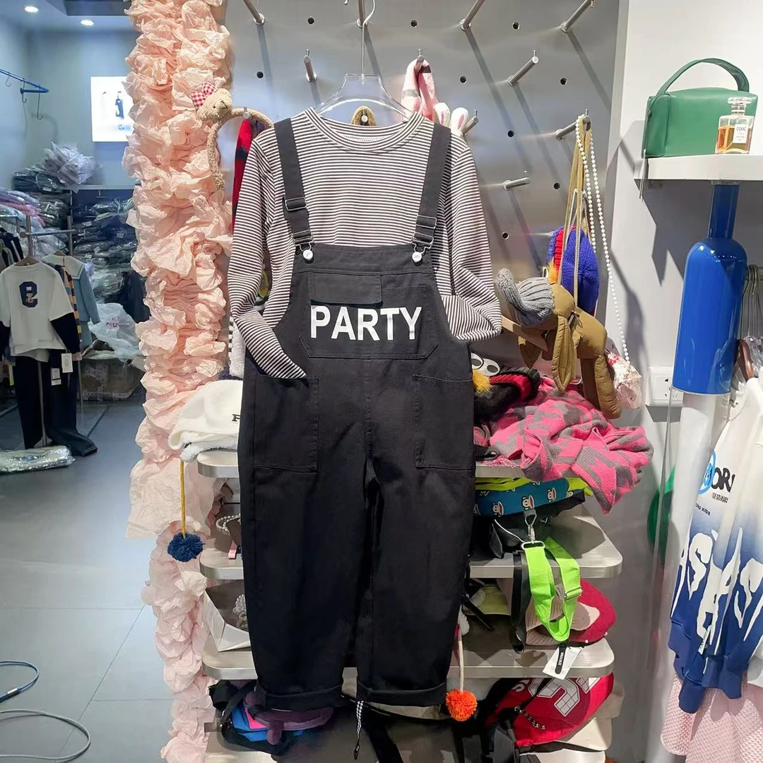 【两件套】中大童春季背带裤打底衫套装20005