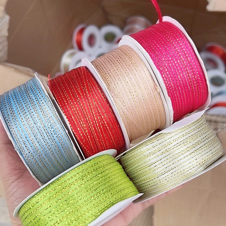 特价0.3的金边缎带6色各100码材料
