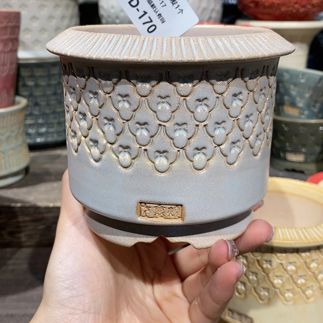 七里烧花盆1-17-170口径8灼***梁