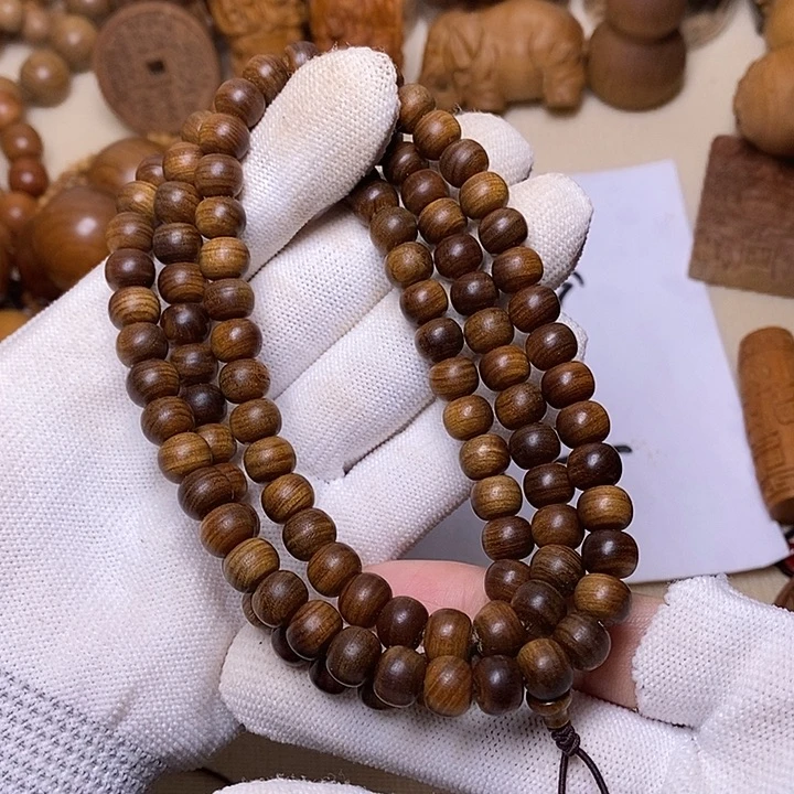 手串/手链檀香木老山檀香黑肉满纹7/8/108老型珠沉水