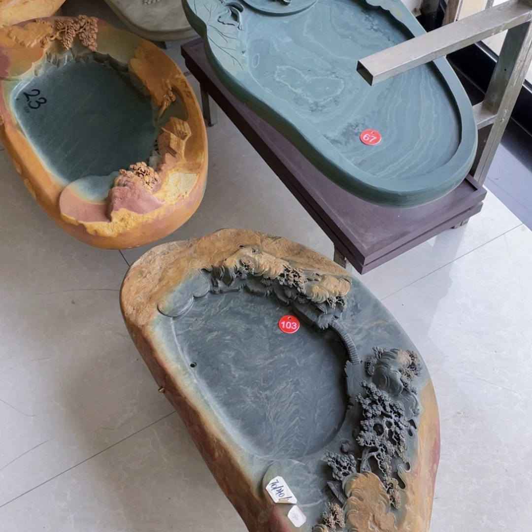 70公分山水端砚茶盘