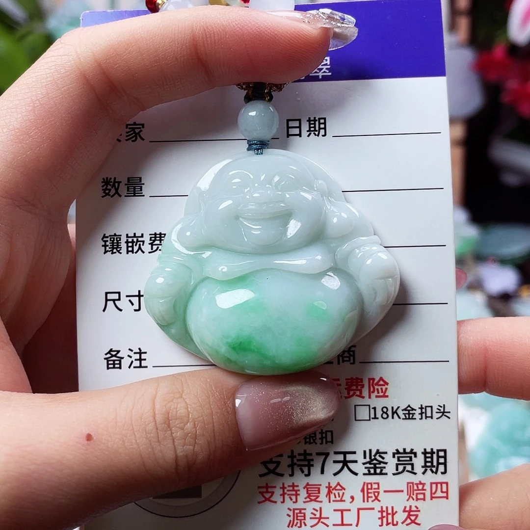 翡翠未镶嵌颈饰佛公08