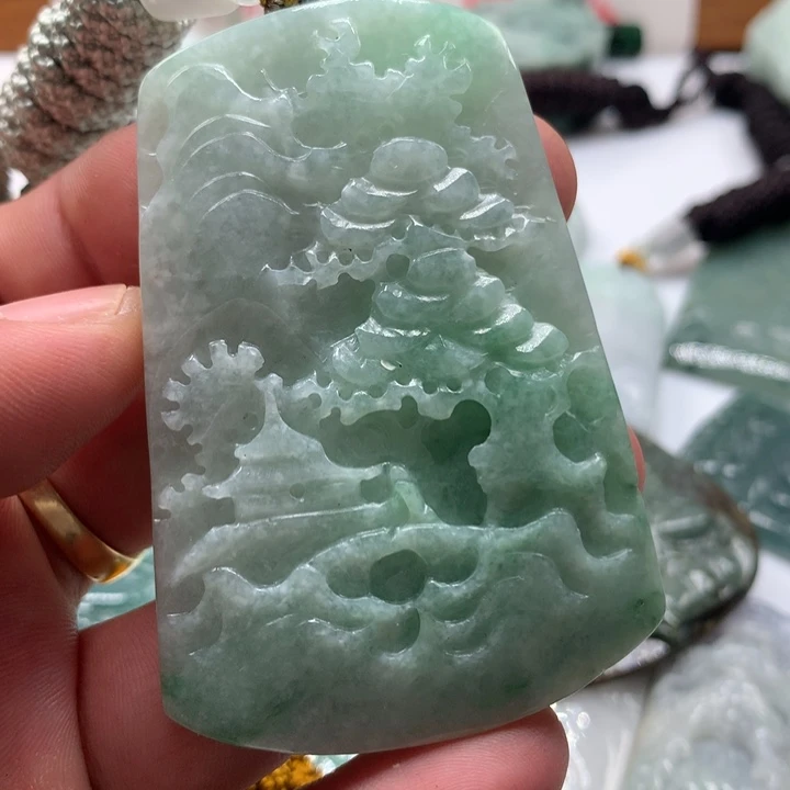颈饰未镶嵌翡翠保真天然a货翡翠