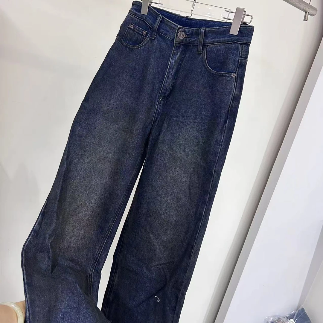 g109 蓝色直筒时尚休闲百搭宽松老爹裤韩版秋季大版