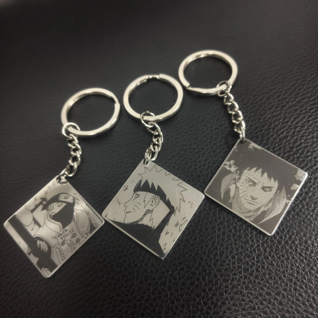 火影忍者鸣人卡卡西带土动漫钥匙扣书包挂件二次元周边双面定制