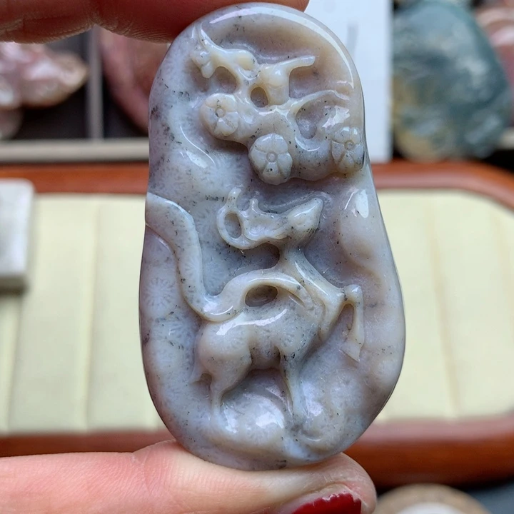 硅化珊瑚（珊瑚玉）颈饰未镶嵌