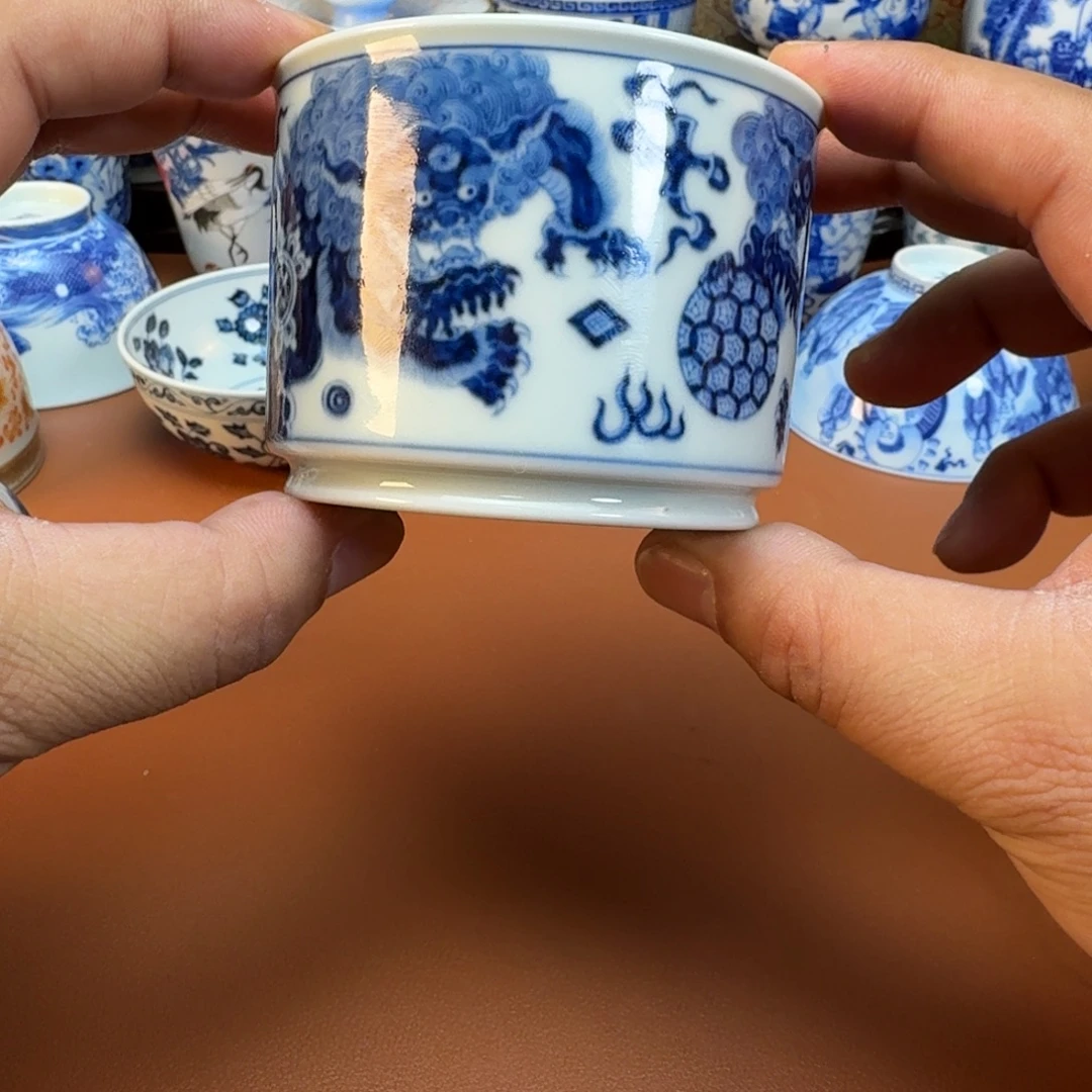 饱***。陶杯子景德镇全手工手绘陶瓷