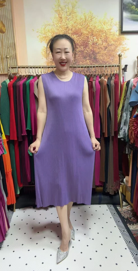 【清仓】褶皱净版纯色打底连衣裙110公分（彩色）