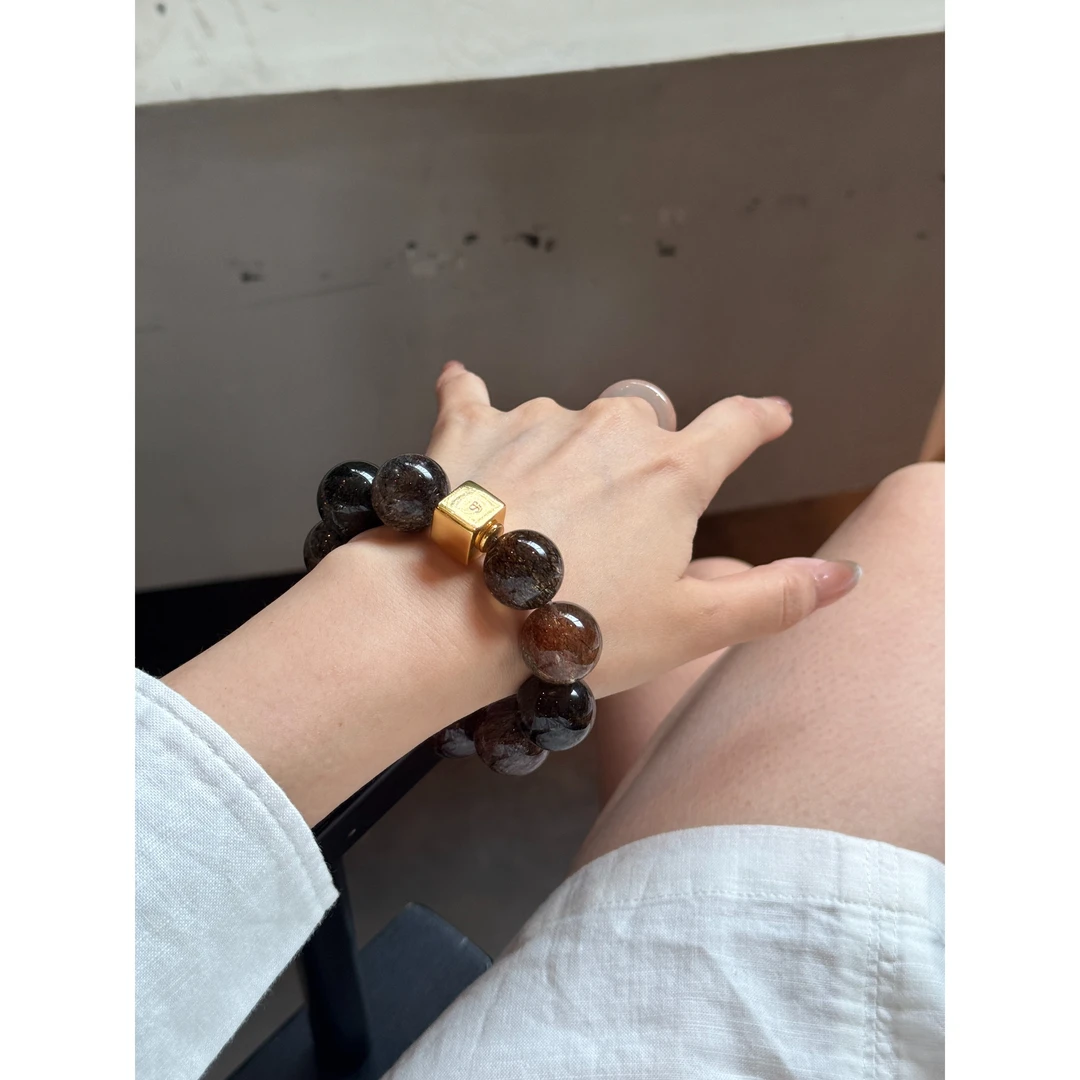 As·且素系列【时令】满发黑金超水晶手串