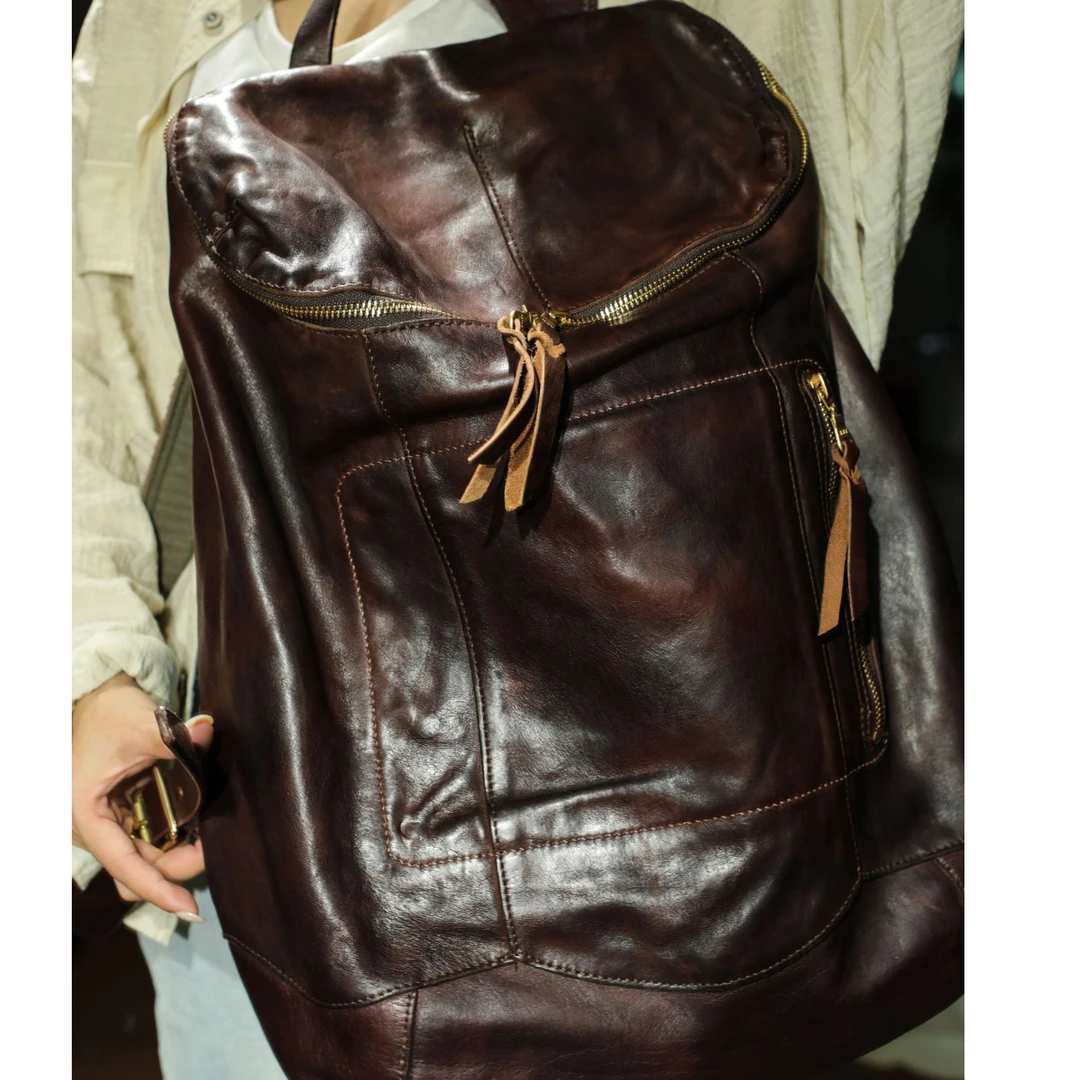 【周年庆仓播】25016马皮大双肩包