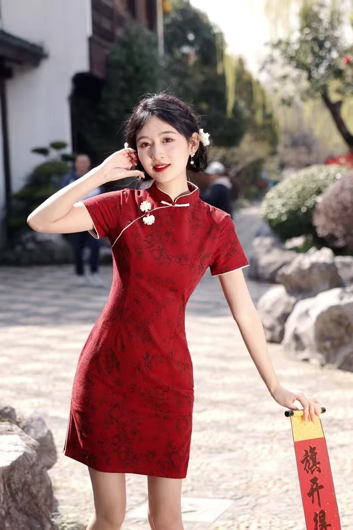 【夏彤】2025夏季新款显瘦短款气质新中式旗袍小个子