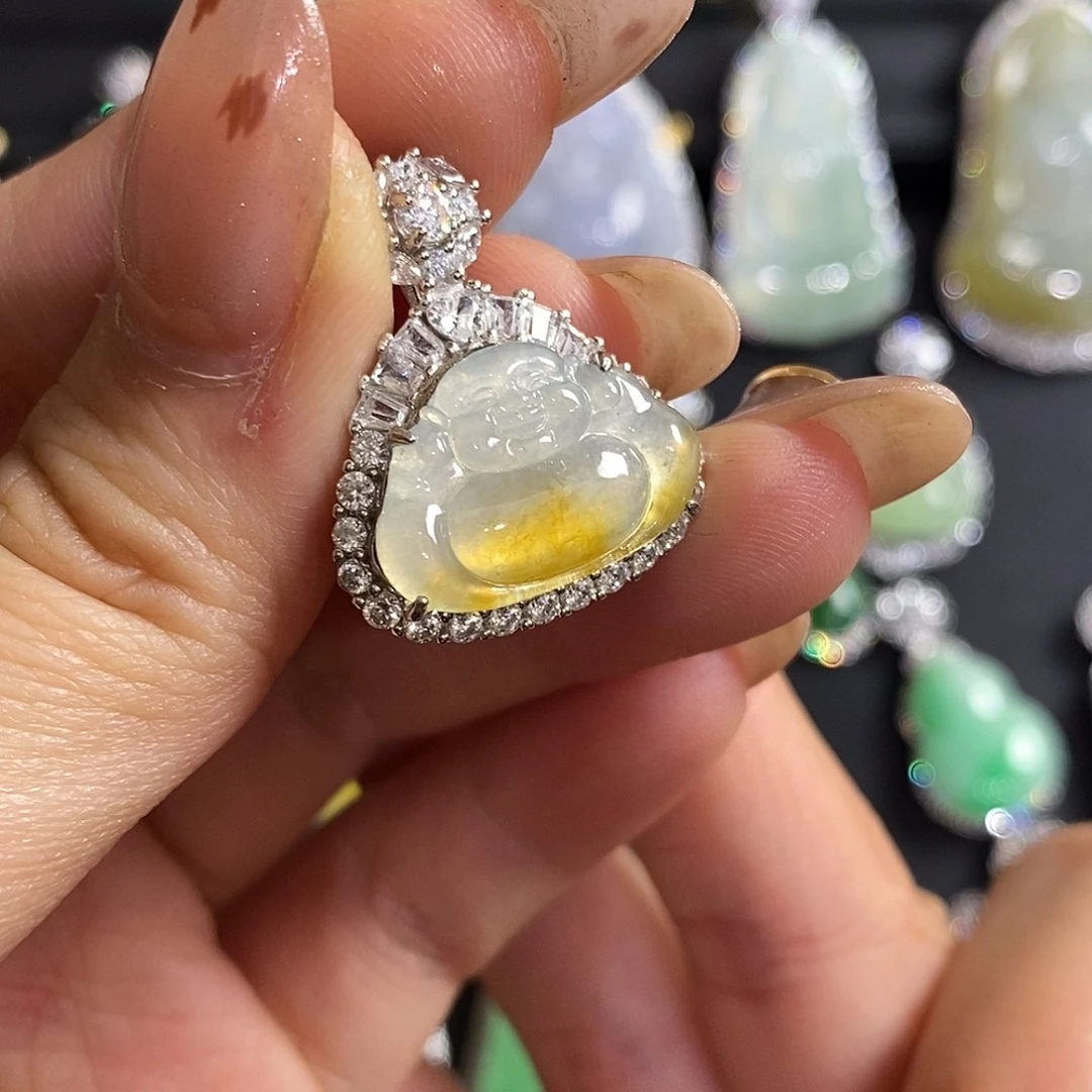 翡翠银S925镶嵌颈饰天然翡翠