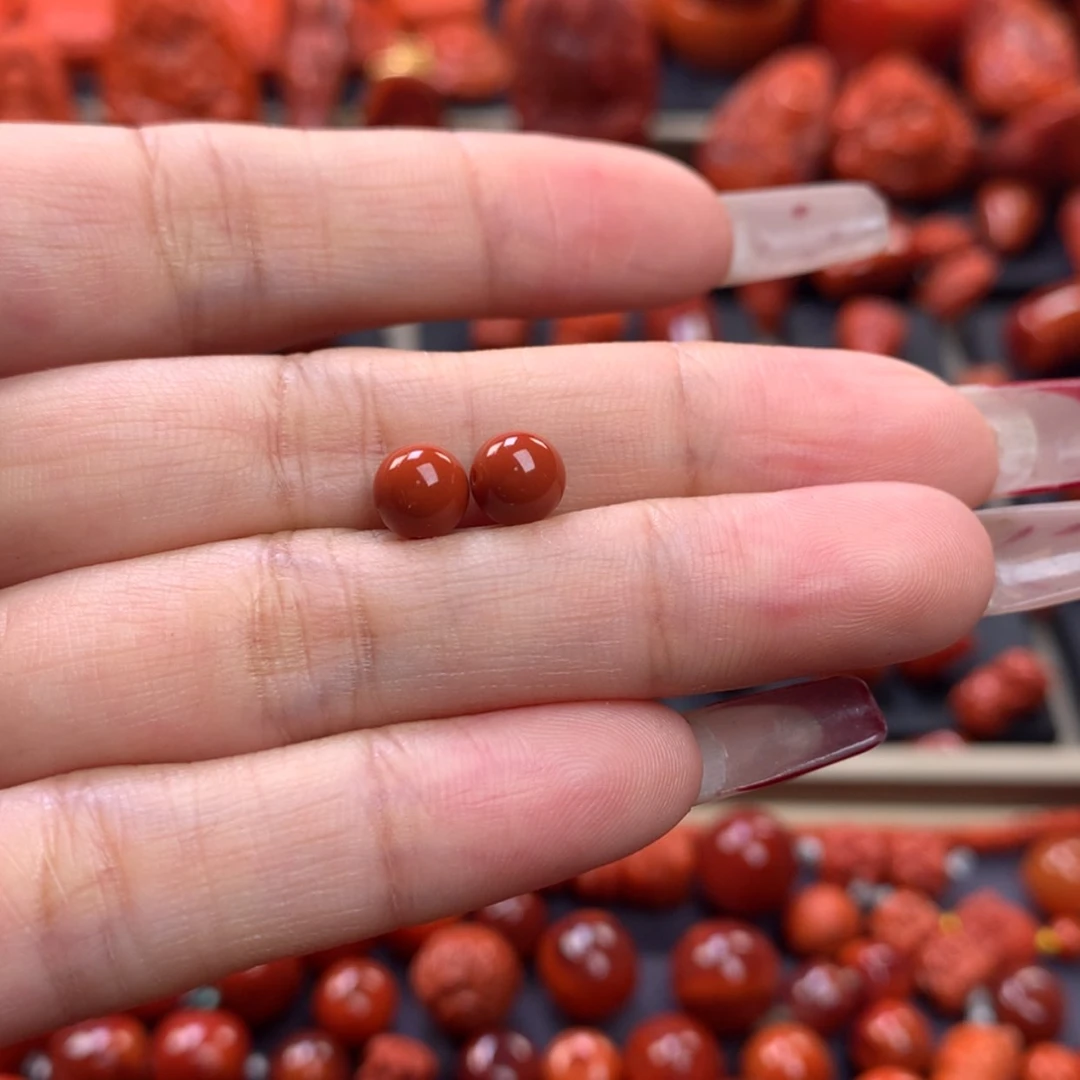 【闪购商品】南红玛瑙圆珠对珠6mm未镶嵌