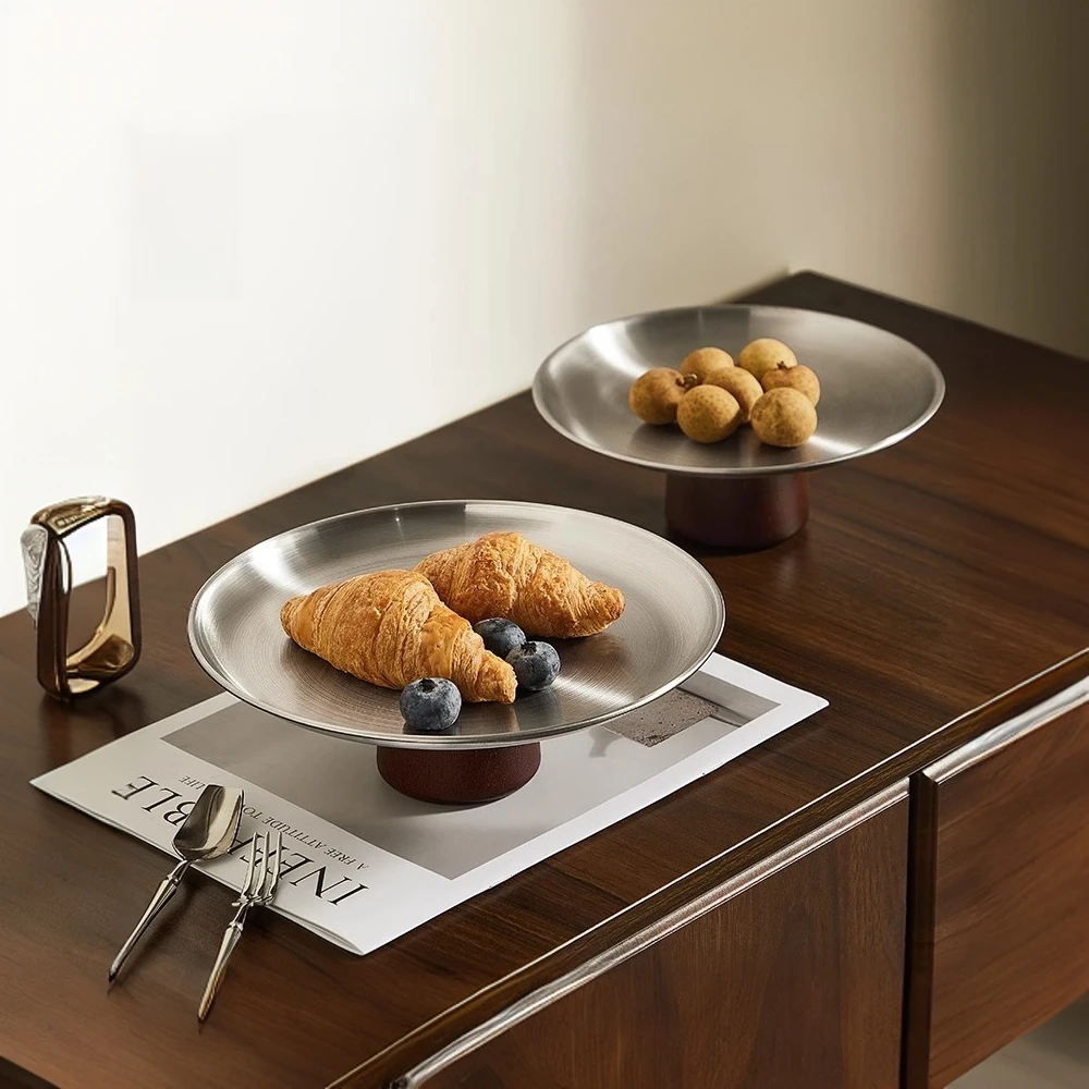 水果盘客厅家用法式零食摆放盘糖果盘甜品盘茶点盘下午茶高脚托盘