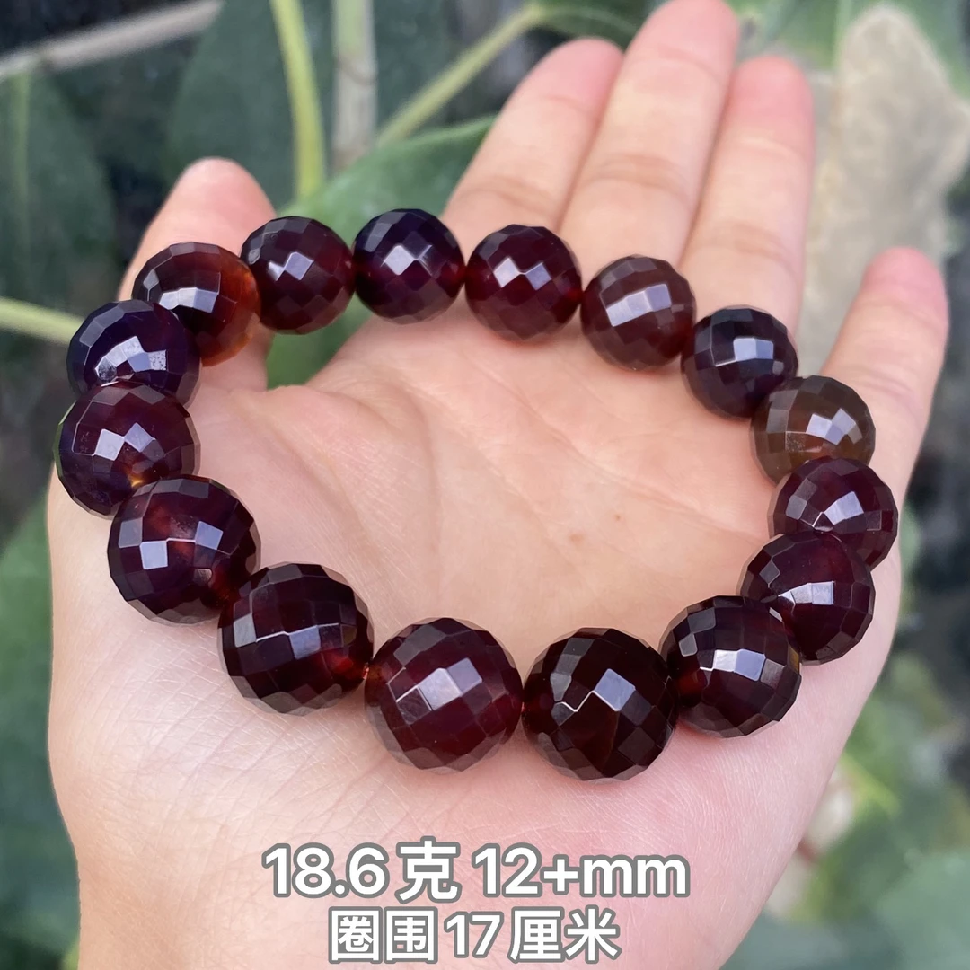 【小伊琥珀】18.6克紫罗兰钻切工艺手串