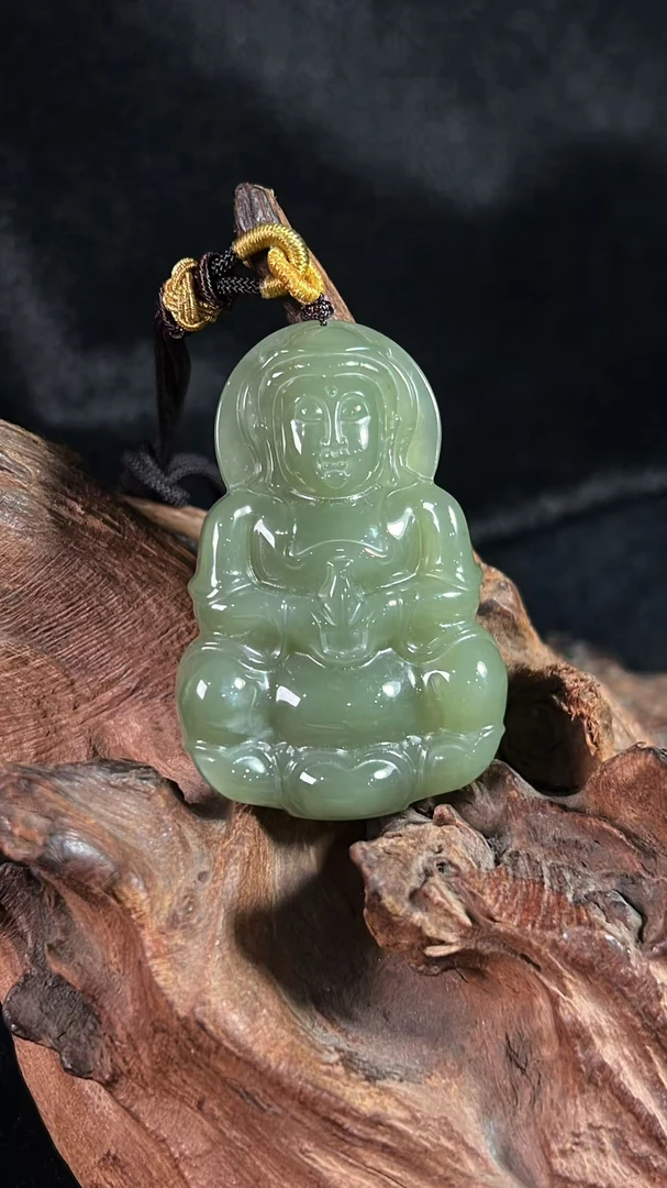 天然和田玉观音牌-EA24-新人福利