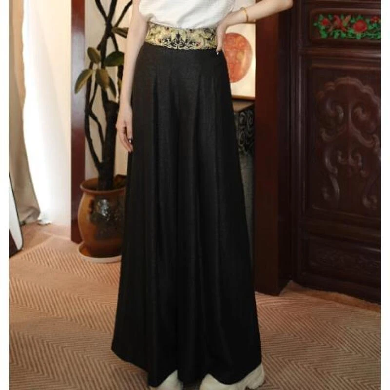 "龙凤呈祥"盘金绣直筒裤54035