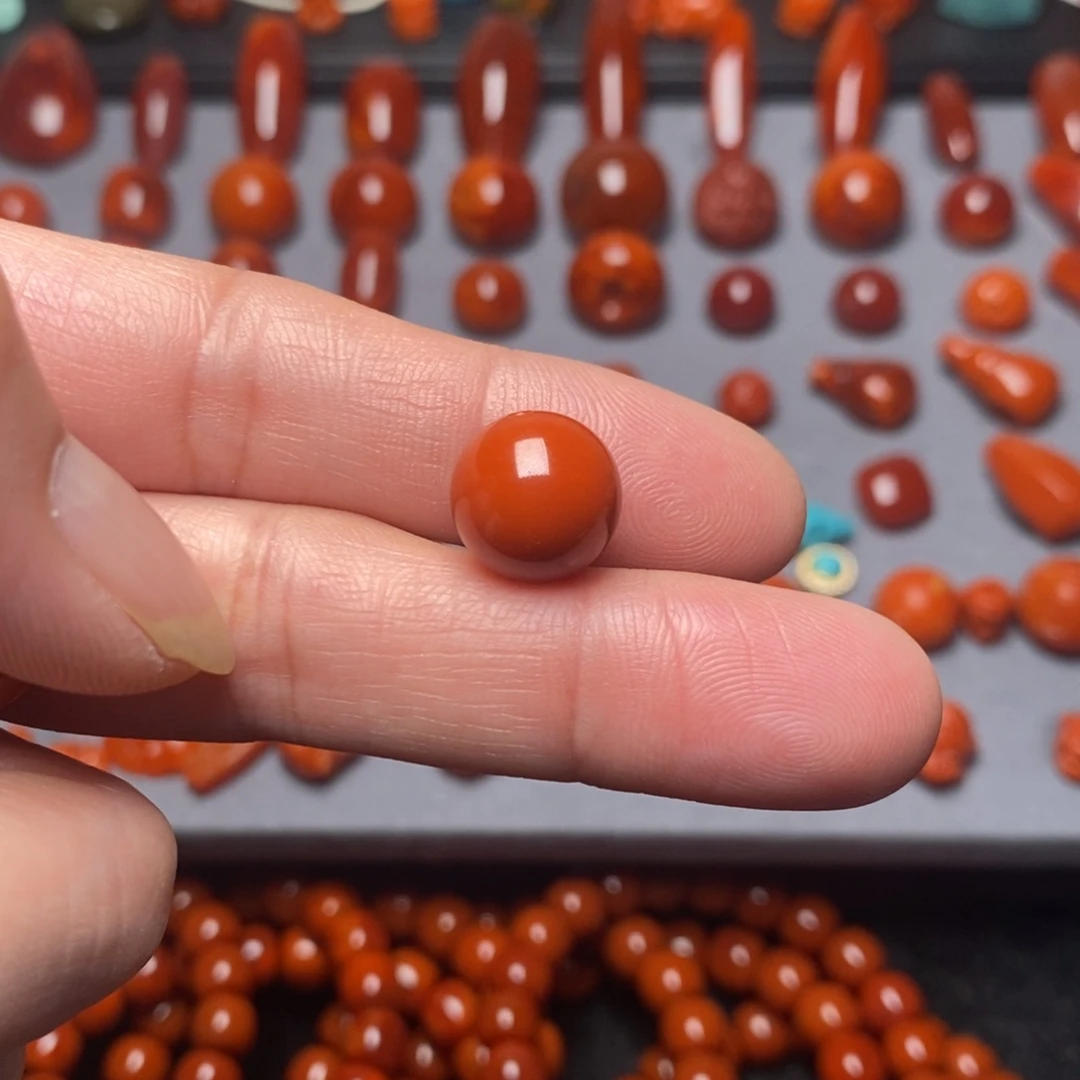 南红玛瑙圆珠纯色12.4未镶嵌杨*伊